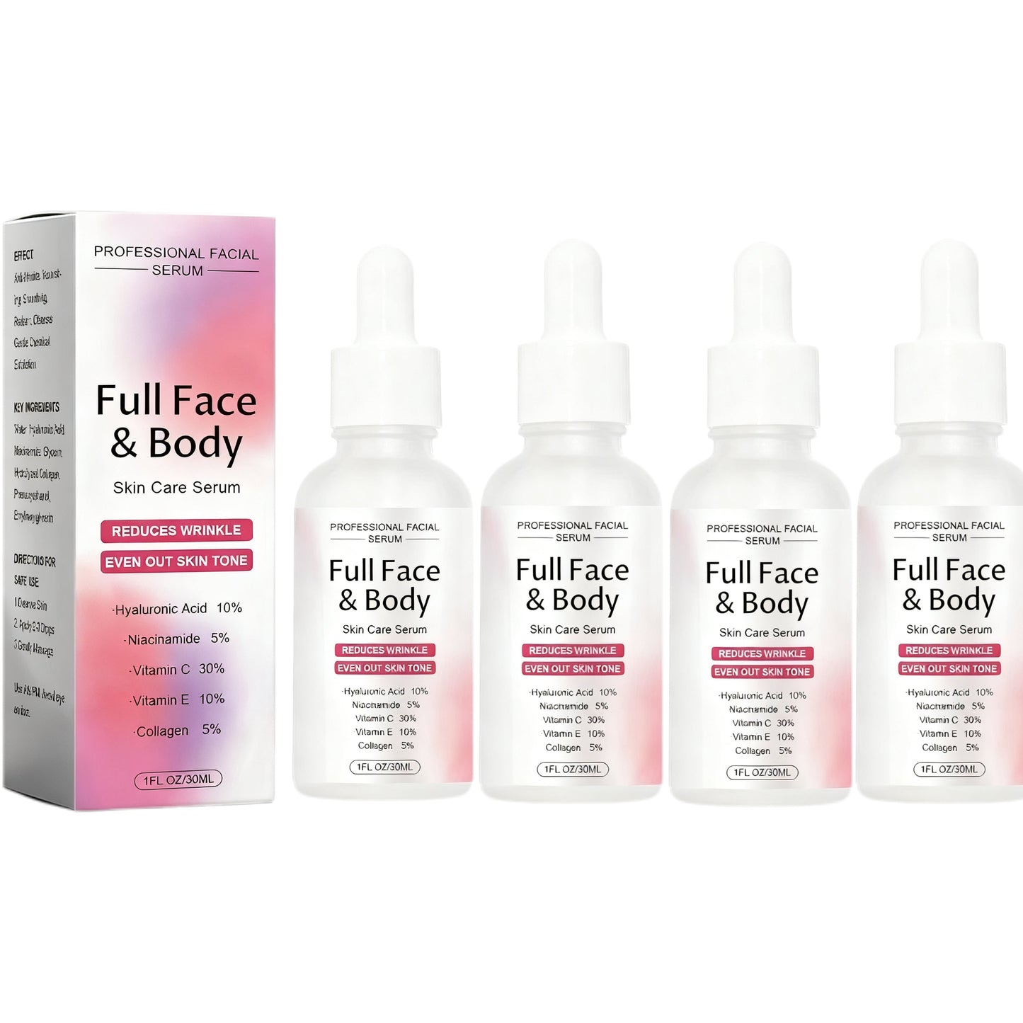 5-in-1 Anti-Aging Serum: Vitamin C Face & Body Serum to Hydrate, Firm & Reduce Wrinkles
