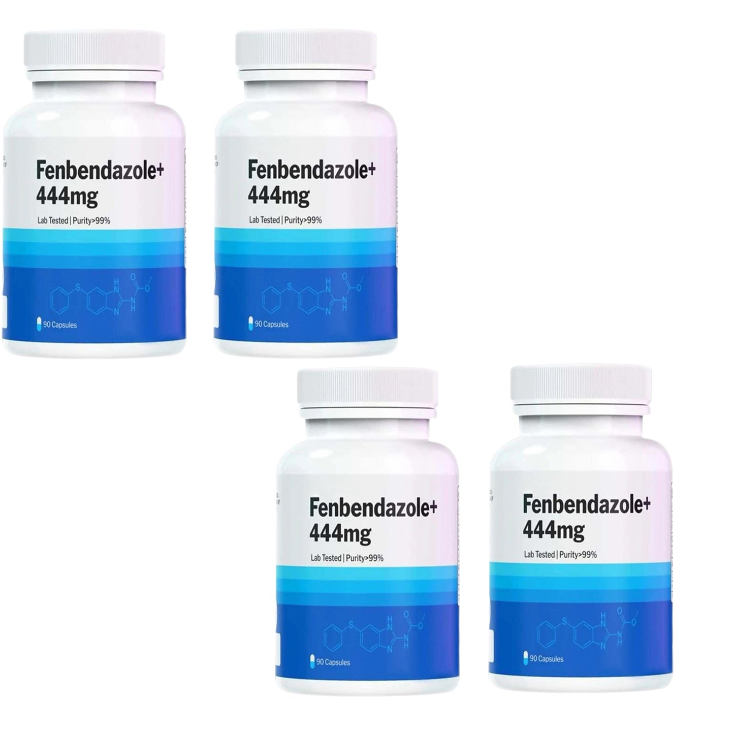 Fenben capsules, each containing 444 mg, with a purity of >99%, are third-party certified. 90 capsules are provided to safeguard human health.