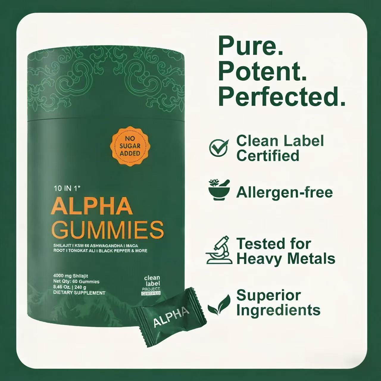 10-in-1 Shilajit Gummies (4000mg)|Tongkat Ali, Maca, 75% Fulvic Acid | Sugar-Free & Vegetarian2.