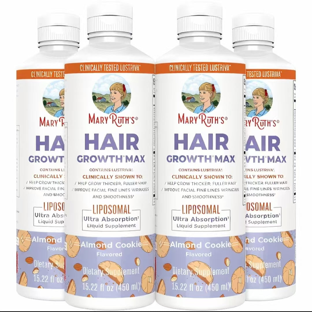 Organics Women's Hair Growth MAX Liposomal | with Lustriva + Biotin 10000mcg + Pumpkin Seed Oil | Thicker Hair | Hair Care | Wrinkles, Fine Lines, Skin Care | Ages 18+ | 15.22 Fl Oz