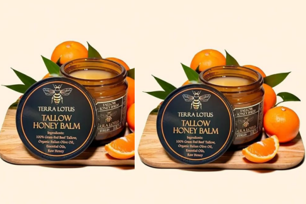 Organic Grass-Fed Beef Tallow Balm with Raw Honey - Moisturizing Cream for Soft, Smooth Skin - Handmade All-Natural Moisturizer 57g