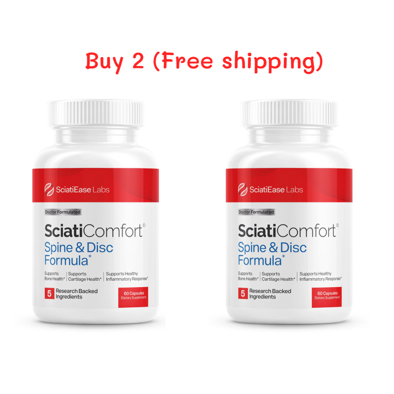 Spine and Disc Support Supplement Sciatic Nerve Health Support - VIT D3 K2, Magnesium, Palm Collagen - 60Capsules