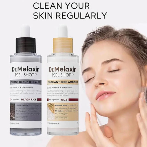 Peel Shot Glow Rice Ampoule Duo White rice ampoule+Black rice ampoule Soft Exfoliating Face and Body Scrub Dead Skin Cells, Blackheads Remover for All Skin Types2
