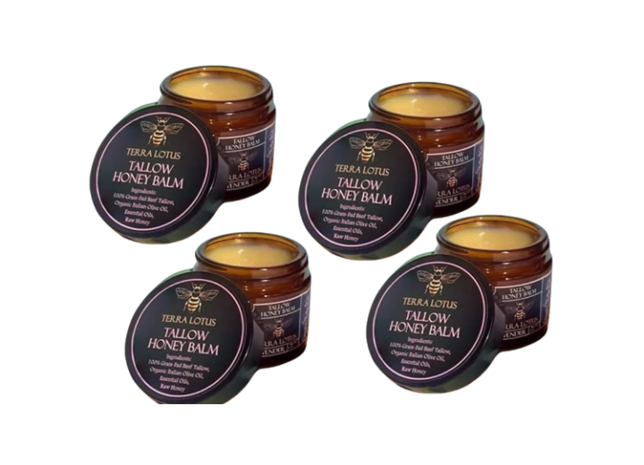 Organic Grass-Fed Beef Tallow Balm with Raw Honey - Moisturizing Cream for Soft, Smooth Skin - Handmade All-Natural Moisturizer 57g
