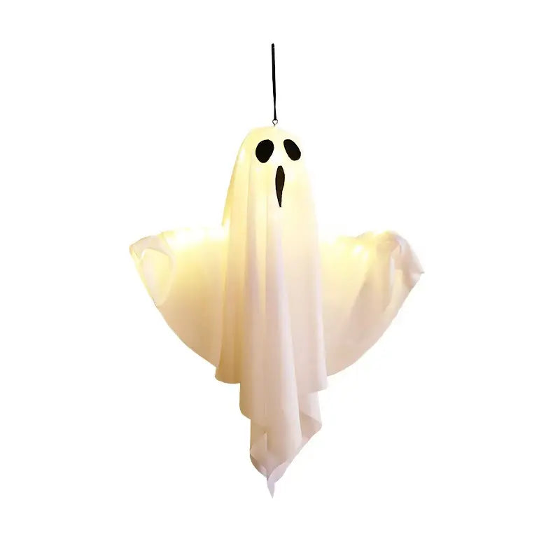 👻Halloween Hanging Ghost Light Decoration, Outdoor Indoor Night Glow Decor for Yard Porch Tree, Holiday Party Supplies Lighted(4PCS)
