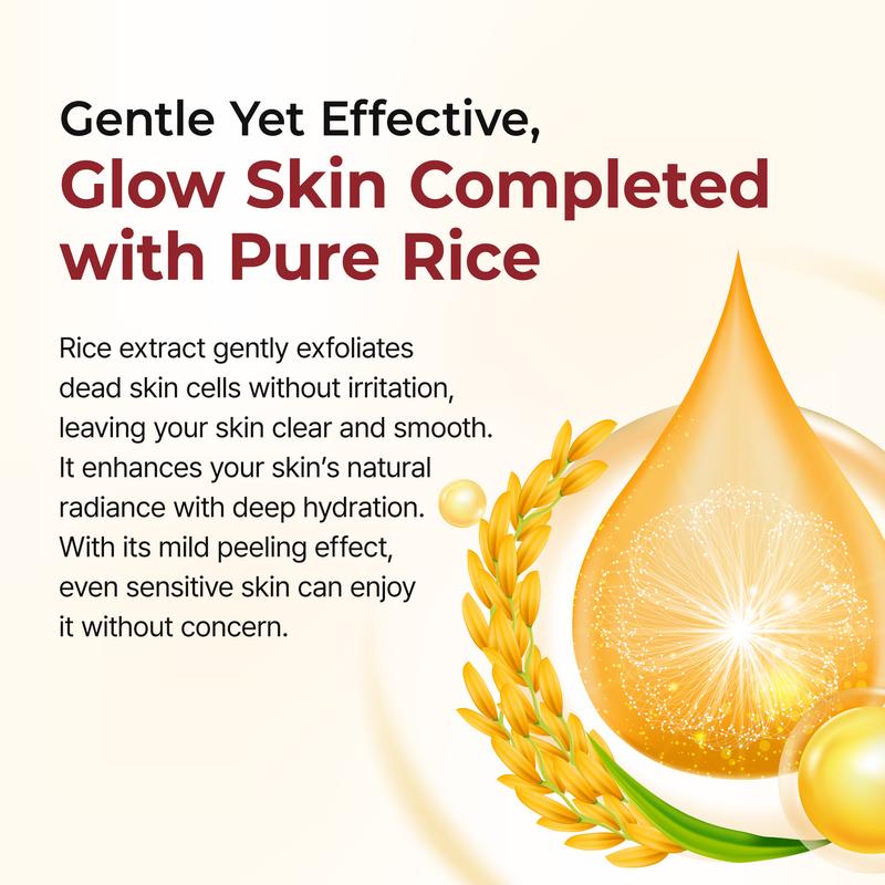 Peel Shot Glow Rice Ampoule Duo White rice ampoule+Black rice ampoule Soft Exfoliating Face and Body Scrub Dead Skin Cells, Blackheads Remover for All Skin Types1