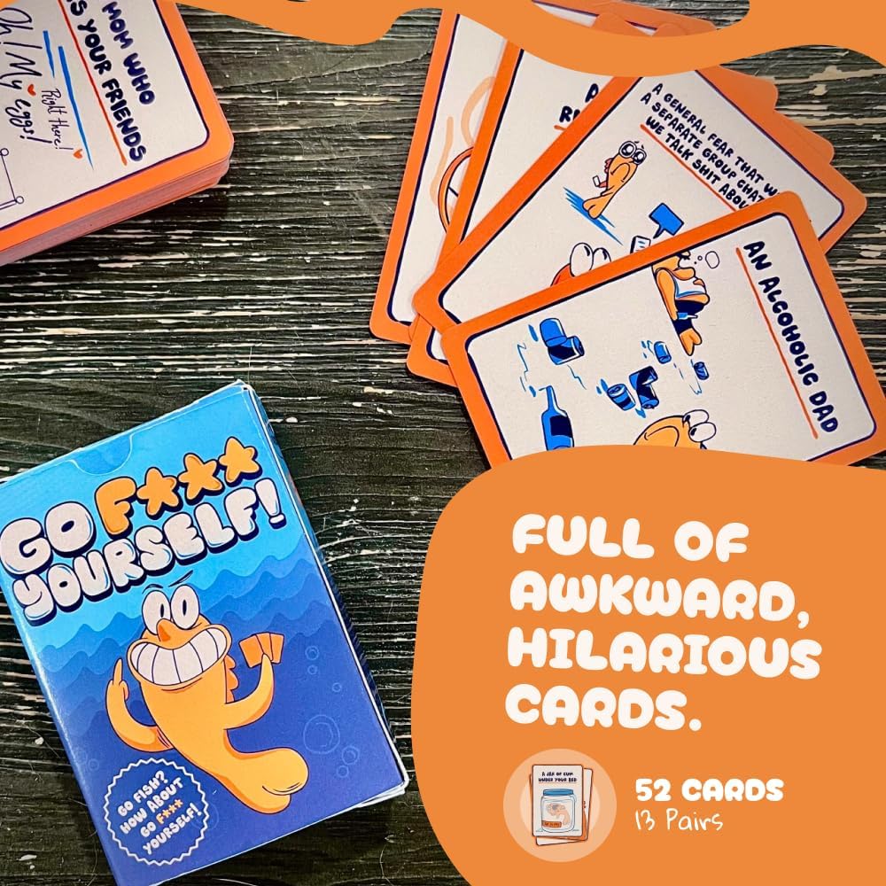 Go F Yourself! The Grown Up Go Fish Card Game 2+ Players | 52 Cards, 13 Unique Pairs
