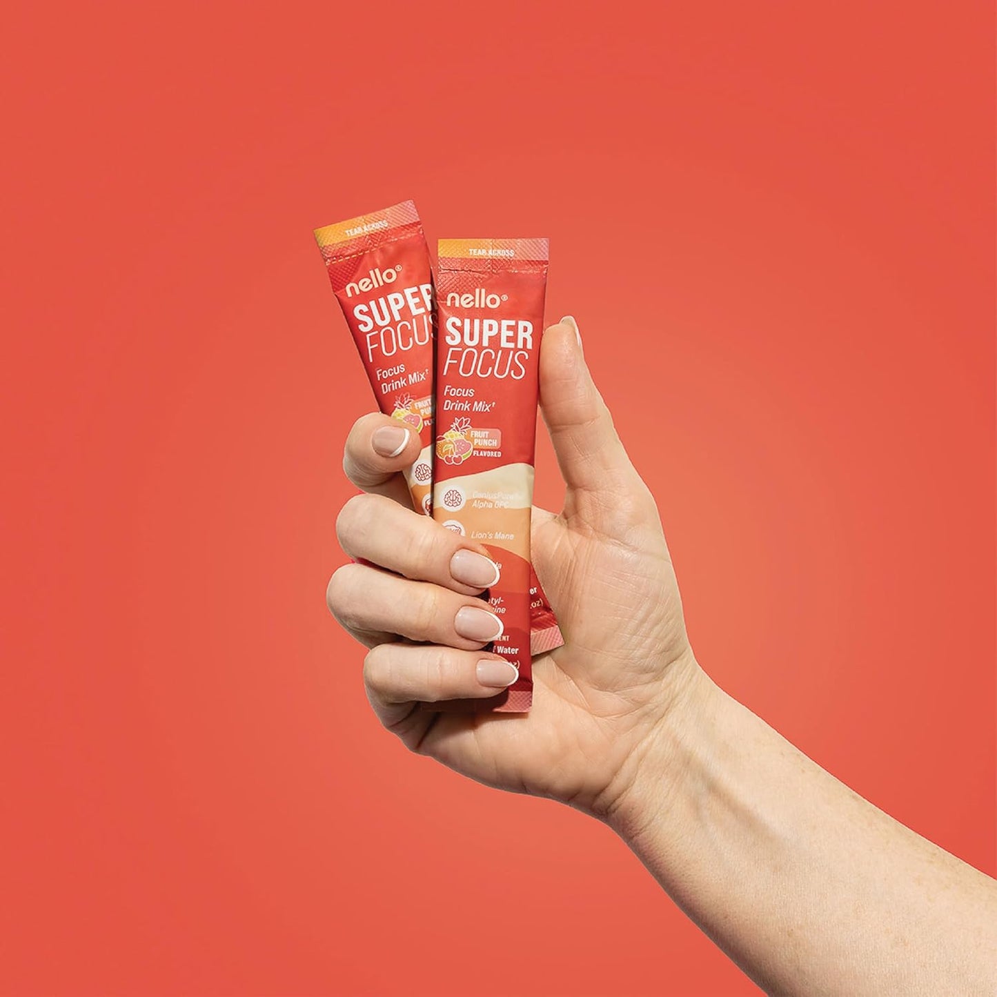 Drink Mix – Fruit Punch Flavor – Alpha GPC, Lion’s Mane, Rhodiola & N-Acetyl L-Tyrosine – Sugar-Free, On-The-Go Packets – 20 Servings