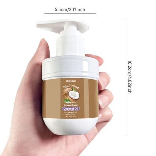Coconut Oil Facial Hair Remover Cream – Painless & Sensitive Skin Safe