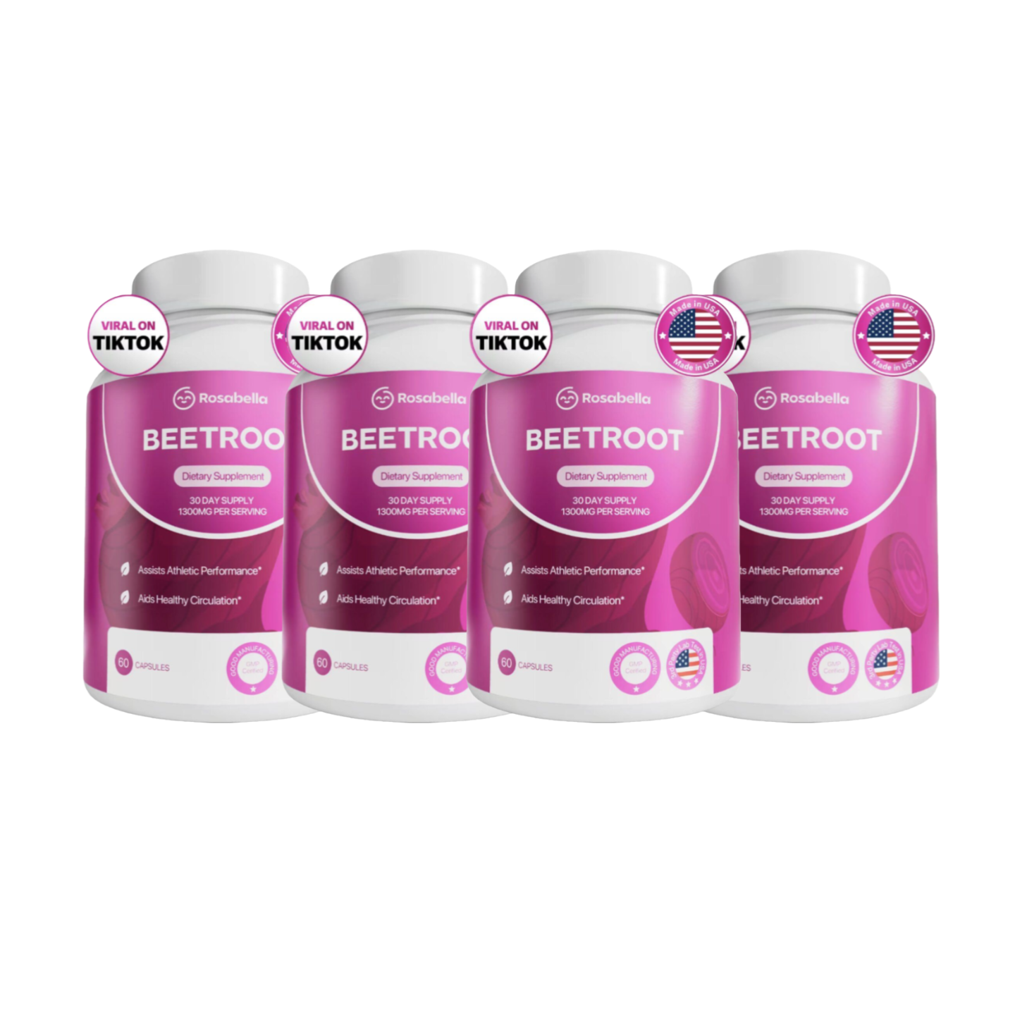 Organic Beet Root Capsules 1300mg - 60 Caps (30-Day Supply) | Supports Healthy Circulation & Vitality | Non-GMO, Pure Beetroot Powder Supplement