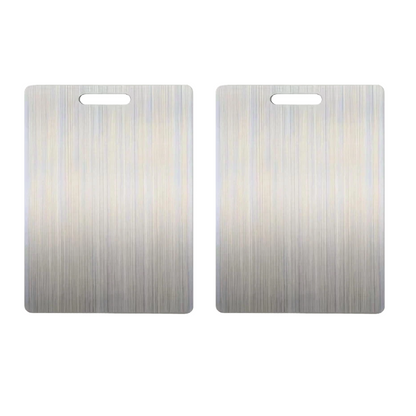 304 Stainless Steel Cutting Board for Kitchen - Double-Sided Non-Stick Chopping Board - Thin & Lightweight Design (11.02x15.35 Inch)