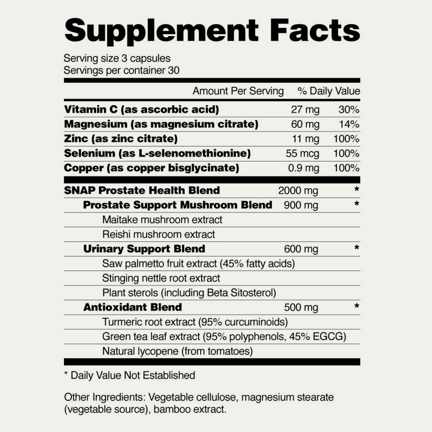 Snap Supplements Extra Strength Prostate & Bladder Health Support, Dietary Supplements