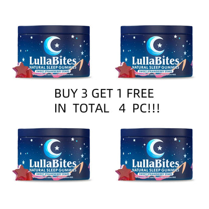 LullaBites Natural Sleep Gummies - 30 Servings -Sweet Strawberry Stars