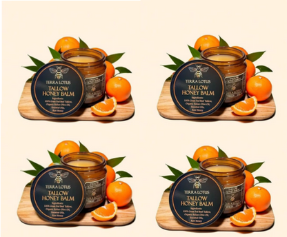 Organic Grass-Fed Beef Tallow Balm with Raw Honey - Moisturizing Cream for Soft, Smooth Skin - Handmade All-Natural Moisturizer 57g