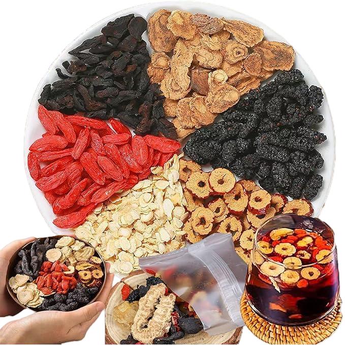 Ginseng Five Treasures Tea | Liver and Kidney Nourishing Vitality Tea | Natural Health Gift Box | Christmas Gift.