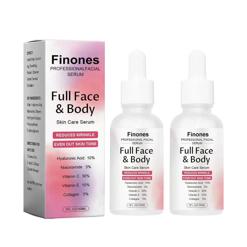 Finones 5-in-1 Anti-Aging Serum: Vitamin C Face & Body Serum to Hydrate, Firm & Reduce Wrinkles