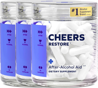 Cheers Restore | Supplement with DHM + L-Cysteine | Feel Better After Drinking & Support Your Liver | 12 Doses