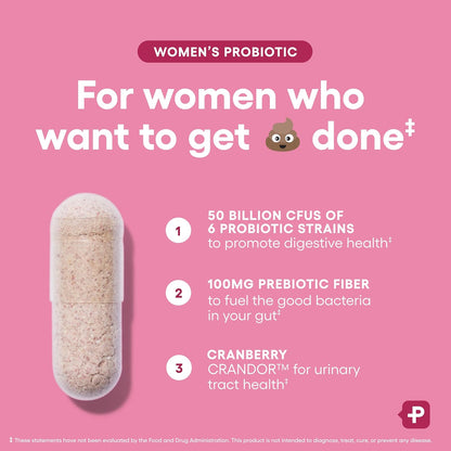 Physician's Choice Probiotics - PH Balance, Digestive, UT, & Feminine Health - 50 Billion CFU - 6 Unique Strains for Women - Organic Prebiotics, Cranberry Extract+ - Probiotic - 60 CT
