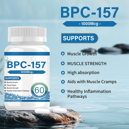 157 Peptide Capsules 1000 mcg, supports muscle growth, tissue repair, strength, non-GMO, gluten-free, 60 capsules