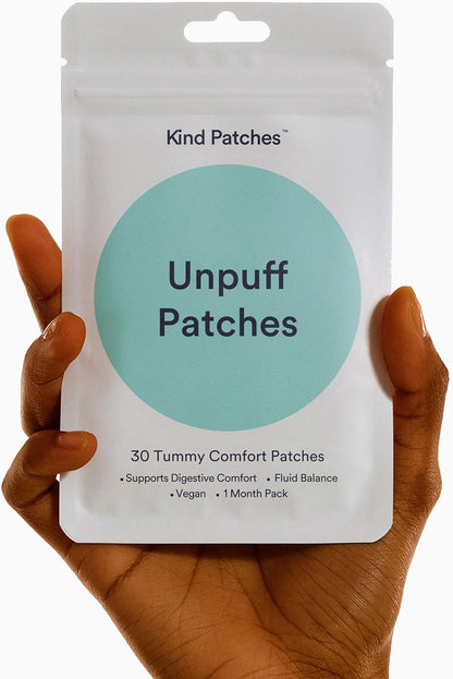 Unpuff Detox Patches | Dandelion & Ginger Herbal Vitamin Patch for Bloating & Water Retention | 30 Vegan Patches