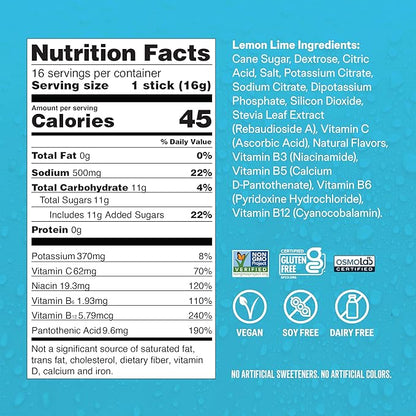 Liquid I.V. Hydration Multiplier - Lemon Lime - Hydration Powder Packets | Electrolyte Drink Mix | Easy Open Single-Serving Stick | Non-GMO | 16 Sticks