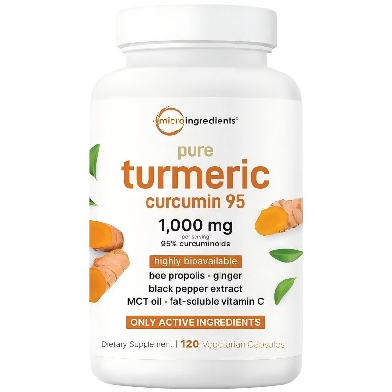 High-Absorption Turmeric Curcumin 1000mg | 95% Curcuminoids with BioPerine® Black Pepper | Absorption Boosting Blend with Propolis, Ginger, MCT & Vitamin C | 120 Plant-Based Capsules