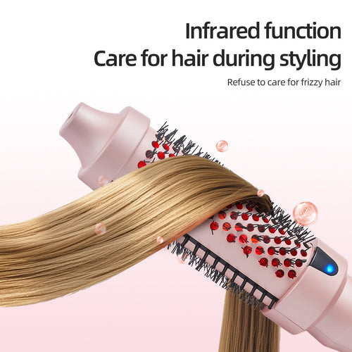 Thermal Brush for Blowout Look, 1 1/2 inch Ionic Heated Nylon Brush Get Natural Curls, Rose Gold