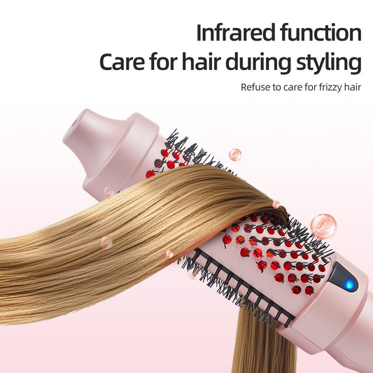 Thermal Brush for Blowout Look, 1 1/2 inch Ionic Heated Nylon Brush Get Natural Curls, Rose Gold