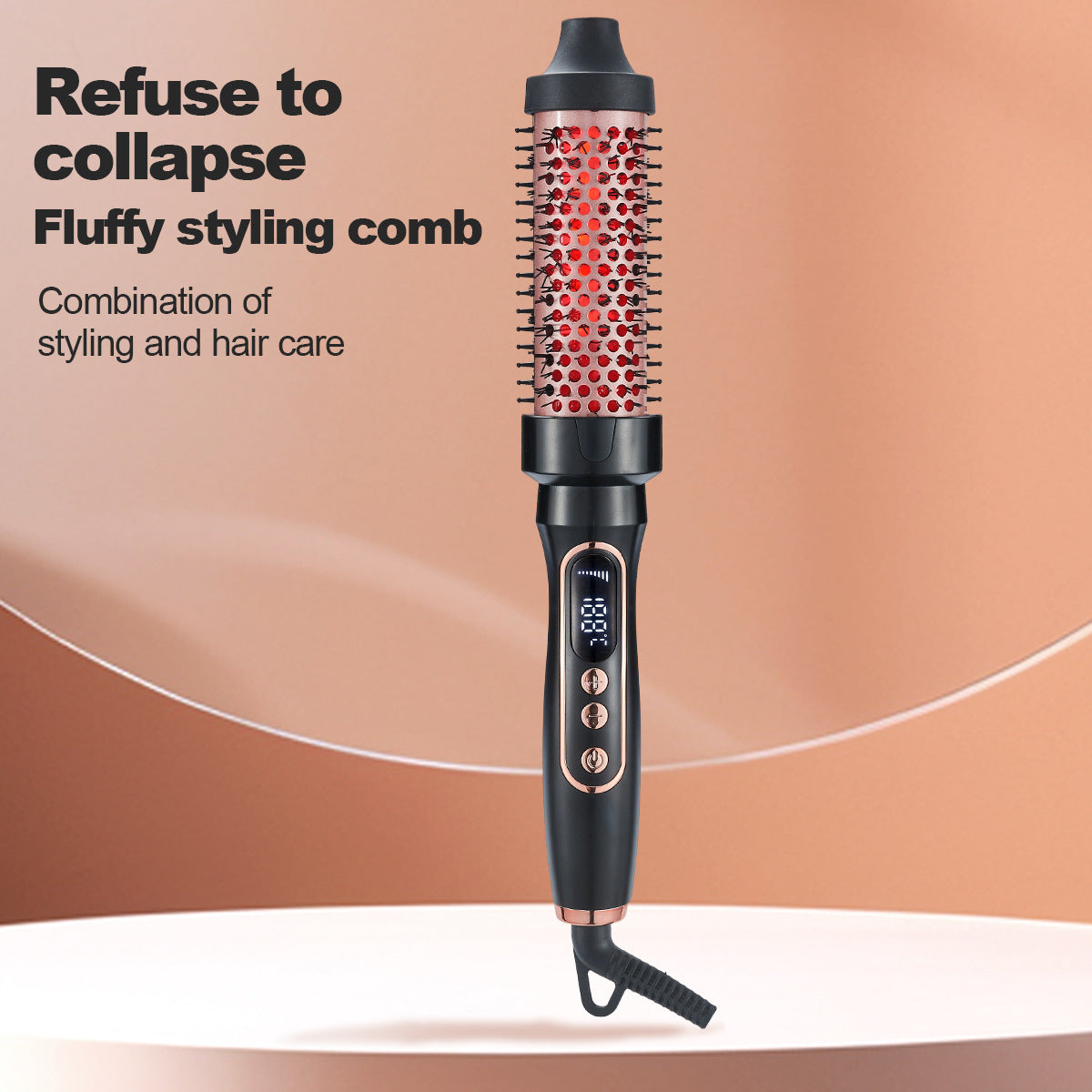Thermal Brush for Blowout Look, 1 1/2 inch Ionic Heated Nylon Brush Get Natural Curls, Rose Gold