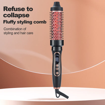 Thermal Brush for Blowout Look, 1 1/2 inch Ionic Heated Nylon Brush Get Natural Curls, Rose Gold