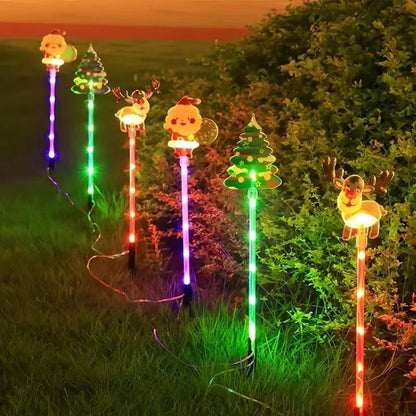 🎅 6-Pack Solar Christmas Decorative Lights Christmas- IP44 Waterproof Rating Ideal for Lawn and  Holiday Decorations