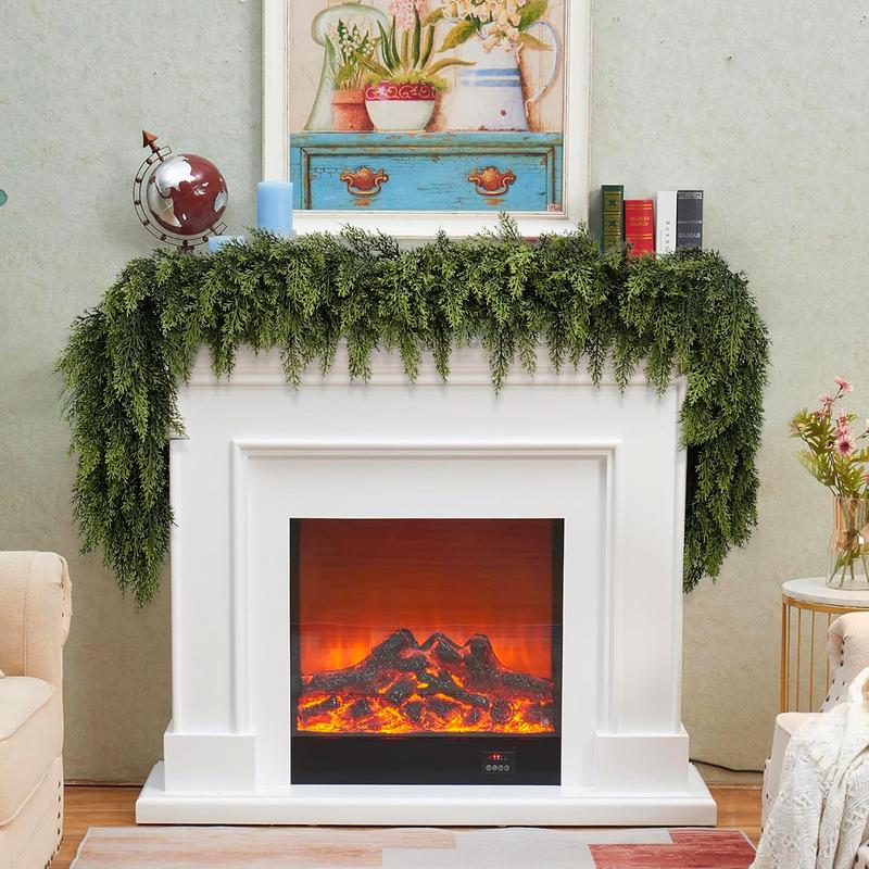 Real Touch Artificial Cedar Garland -  6FT Lifelike Winter Greenery for Mantle, Table, and Wall Decor | Indoor & Outdoor Christmas Garland