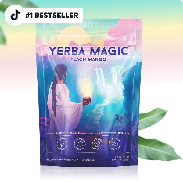 Yerba Magic - Yerba Mate Instant Tea Powder, 3-in-1 Super Drink - Clean Energy, Brain Fog Buster, and Gut Health Powered by Nootropics, Prebiotics and Probiotics