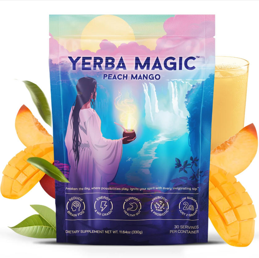 Yerba Magic - Yerba Mate Instant Tea Powder, 3-in-1 Super Drink - Clean Energy, Brain Fog Buster, and Gut Health Powered by Nootropics, Prebiotics and Probiotics