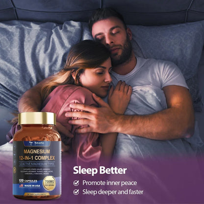 Magnesium 12 in 1 Complex 700mg - Glycinate Citrate Malate Taurate