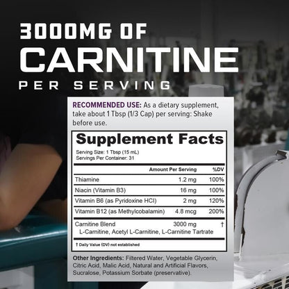 Cutler Nutrition Liquid Carnitine 3000mg Sour Candy Flavors 31 Servings  (Sour Gummy Worm 1 Pack)
