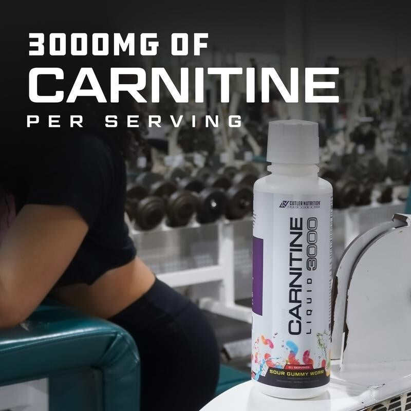 Cutler Nutrition Liquid Carnitine 3000mg Sour Candy Flavors 31 Servings  (Sour Gummy Worm 1 Pack)