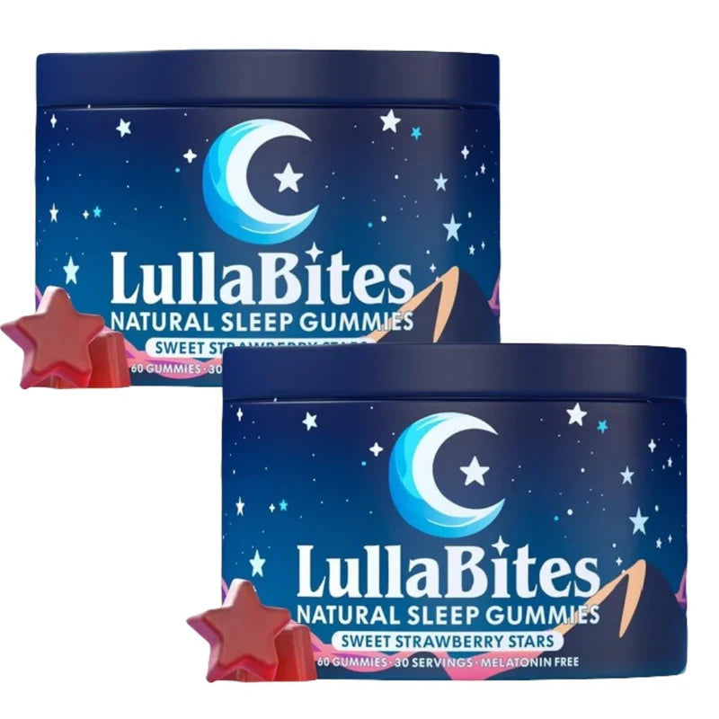 LullaBites Natural Sleep Gummies - 30 Servings -Sweet Strawberry Stars