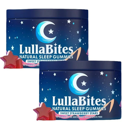 LullaBites Natural Sleep Gummies - 30 Servings -Sweet Strawberry Stars